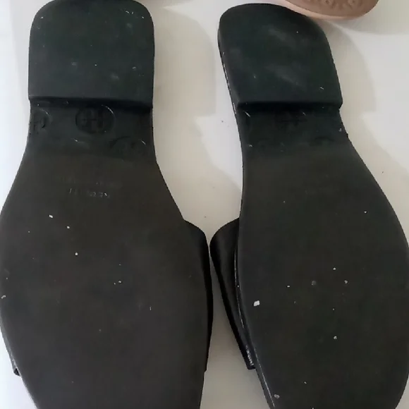 Tory Burch Black and Beige Sandals Set Both Are Leather. - Picture 3 of 9